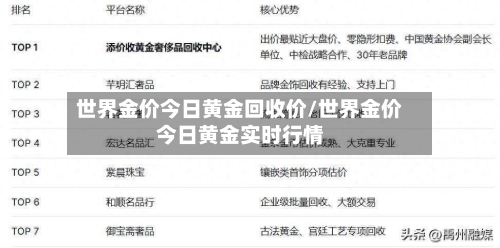 世界金价今日黄金回收价/世界金价今日黄金实时行情