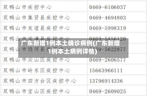 广东新增1例本土确诊病例(广东新增1例本土病例详情)-第1张图片
